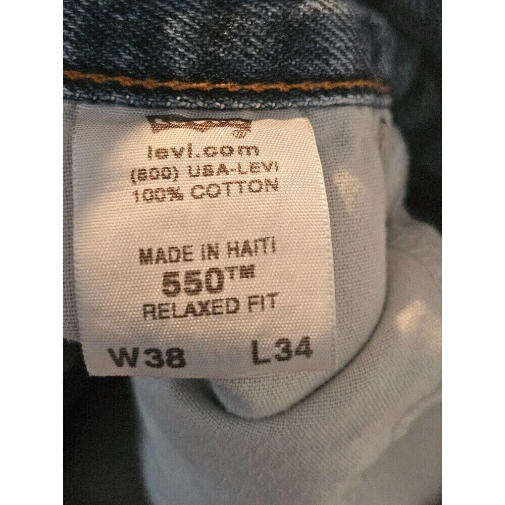 Levis‎ 550 Jeans Mens Size 38x34 Classic Med Blue Wash Denim